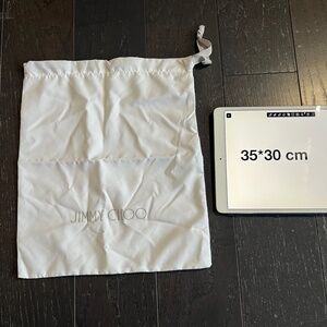 Jimmy Choo white logo dust bag storage decoration 35/30 cm drawstring bag
